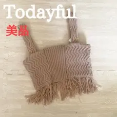 【美品】todayful ニットビスチェ　ニットフリンジビスチェ