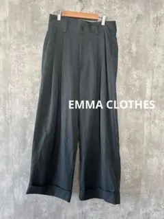 EMMA CLOTHES 2タックワイドパンツ S  グリーン系