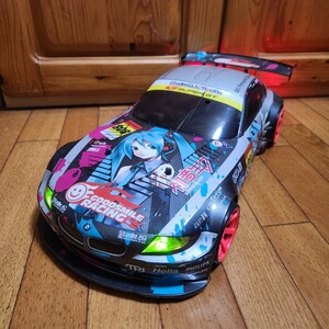 即決《送料無料》タミヤ TAMIYA 1/10 電動RC 初音ミク Studie GLAD BMW Z4 完成ボディ LEDライトユニット付 絶版 ラジコン ボディ