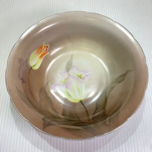 オールド ノリタケ Noritake RC ヤジロベー印 1912年頃 花 ハンドペイント 鉢 陶器 磁器 アンティーク 骨董 コレクション インテリア