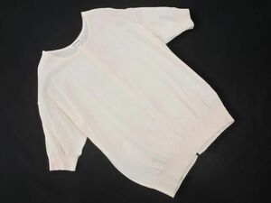 NATURAL BEAUTY BASIC ナチュラルビューティーベーシック 半袖 カットソー sizeM/白 ■◆ ☆ eeb4 レディース