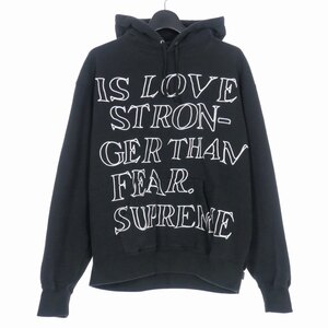 未使用品 シュプリーム SUPREME 23SS Stronger Than Fear Hooded 刺繍 パーカー フーディ M ブラック 黒 メンズ