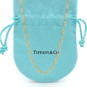 【送料無料】 未使用 Tiffany&Co. ティファニー イエロー ゴールド オーバル リンク ネックレス チェーン 750 K18 41cm エリプス YO40