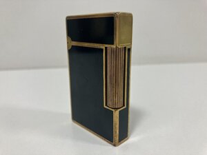 【C89284】S.T Dupont デュポン ガスライター ブラック×ゴールド 着火未確認 経年保管品 ジャンク品として 【中古品】