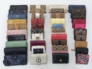 1円 COACH コーチ シグネチャー オプアート レザー キャンバス PVC 等 財布 札入れ 小銭入れ 等 40点セット 箱売り まとめ売り DA7848