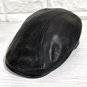 NEW YORK HAT ニューヨークハット レザー ハンチング USA製 本革 帽子 黒 ブラック L/XL