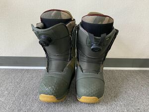 【美品・使用回数少】BURTON バートン スノーボードブーツ BOAアイアンION　迷彩 グリーン 27センチ　アイオン 