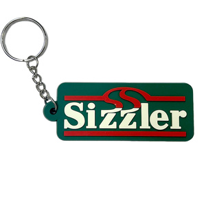 ラバーキーホルダー Sizzler (8.1x3.2cm) キーリング アメリカン雑貨