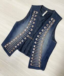 名作【glamb】Viago denim gilet ナポレオン デニム ジレ ベスト 2 グラム GB11SM-JKT04