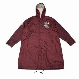 UNDERCOVER アンダーカバー 24AW TWIN PEAKS ツインピークス 裏ポーラボアフリースロングコーチJKT コート 3 ボルドー