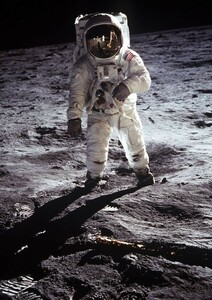 月面着陸 アポロ11号 1969年 NASA 絵画風 壁紙ポスター 特大A1版585×830mm（はがせるシール式）009A1