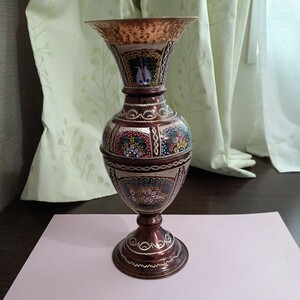 【中古品】　銅製　花瓶 トルコ？