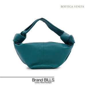 未使用品 BOTTEGA VENETA ボッテガ ヴェネタ ダブルノット ハンドバッグ ミニバッグ 629635 カーフレザー グリーン系 ワンハンドル