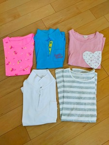 女の子　サイズ140 半袖Tシャツポロシャツ5点セット　無印良品　ハッシュアッシュ　チェロキー　イオン