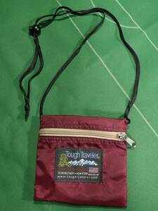 ▲Tough Traveler タフトラベラー ナイロン素材 小型 サコッシュ Neck Pouch S ボルドー 美品!!!▲