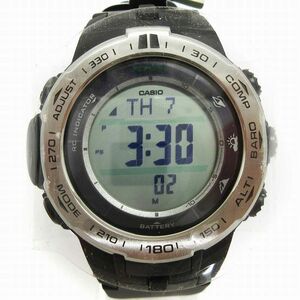 未使用品 カシオ CASIO タグ付き PRO TREK プロトレック 腕時計 ソーラー電波 デジタル PRW-3100-1JF 黒 ブラック ウォッチ ■SM3 メンズ