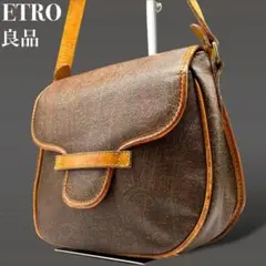 【良品】ETRO エトロ ショルダーバッグ レザー PVC ペイズリー 0875