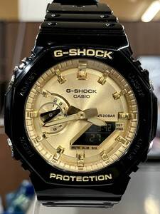 GーSHOCK CASIO カシオ ジーショック GA-2100GB-1AJF GARISH GOLD ゴールド文字盤 アナデジ 電池式 20気圧防水 樹脂 21cm ブラック 黒