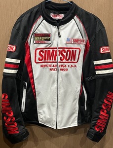 ★SIMPSON★　シンプソン　バイク　ライダース　ジャケット　2WAY　ブラック　サイズL