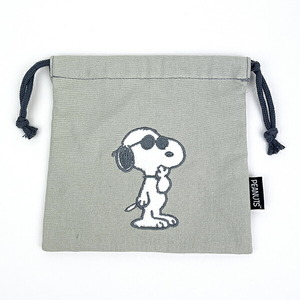 SNOOPY サガラキャンバス 巾着 ジョー・クール 小物入れ 化粧品入れ