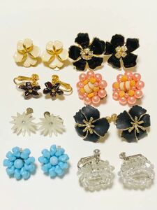  花 イヤリング 両耳 ヴィンテージ アクセサリー 