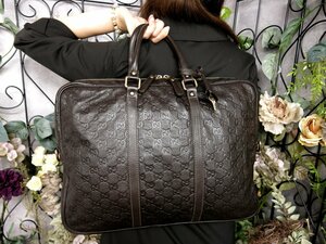 ●超美品●GUCCI グッチ●メンズ●グッチシマ●レザー 本革●ビジネス バッグ●ダークブラウン●G金具●腕掛け●A4 書類 かばん●Js50223