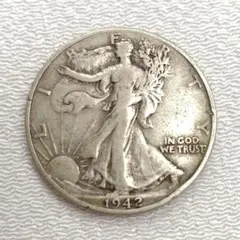 アメリカのウォーキングリバティ50セント銀貨✨1942年/D