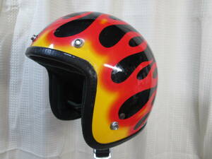 ● ファイヤー柄 ジェットヘルメット Mサイズ 日本製 消費生活用製品安全基準合格品 ●