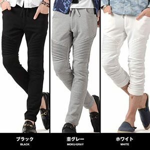 未着・未使用品 BENO(ビーノ)お兄系 メンズ スウェット パンツ 裏毛スウェットバイカーパンツ スエットジョガー 杢グレー サイズL 細身