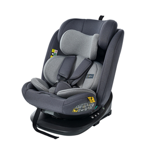 【トップテザー】チャイルドシート 新生児 ISOFIX 0歳～12歳頃 360度回転式 40～150cm ジュニアシート【ブラック+グレー】