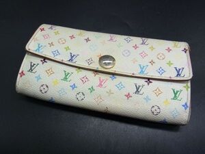 LOUIS VUITTON ルイヴィトン M93532 モノグラムマルチカラー ポルトフォイユ サラ 二つ折り 長財布 ウォレット アイボリー系 DG7813