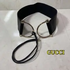 GUCCI グッチ　レディース　レザー　ベルト　大型ゴールド金具