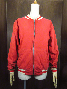 ビンテージ60’s●HALL’S SPEED SHOPスウェットフルジップジャケット赤size M●220828k4-m-jk-ot 1960sレーシング車古着