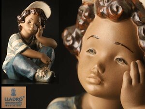 【琴》送料無料 リヤドロ LLADRO フィギリン 陶人形「手もちぶさた」TT220