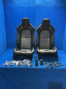 [AK-0017196] RX-8 SE3P 後期 MT　『　 純正 RECARO レカロ ハーフレザー シート 左右セット 運転席 助手席 レール付　』 496608