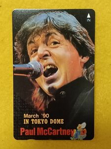 ポール・マッカートニー 東京ドーム公演 1990年 未使用 テレフォンカード Paul McCartney Tokyo Dome concert 1990 Japan Telephone Card