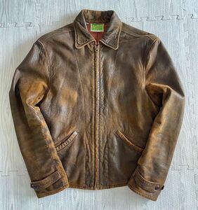 初期　ジョニーデップ 着　完全同型　リーバイス　LVC 1930s Menlo leather jacket RRL TART STETSON レザージャケット シングルライダース