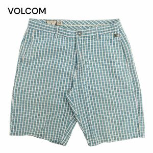 VOLCOM ボルコム 春夏 ロゴ刺繍★ チェック ショート パンツ Sz.31　メンズ　C4B02465_6#P