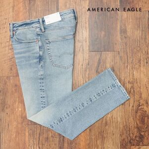 AMERICAN EAGLE/34インチ/快適デニムパンツ 0111-6571 ストレッチ 穿き心地◎ ウォッシュ加工 ストレート 新品/青/ブルー/ih243/