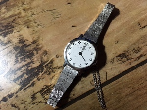 希少 レア アンティーク HAMILTON ハミルトン SWISS 26061-3 シルバー×ホワイト ヴィンテージ 手巻き レディース 腕時計