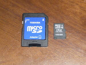 送料無料！動作保証！TOSHIBA microSDHC 16GB クラス④ SDカードアダプタ付