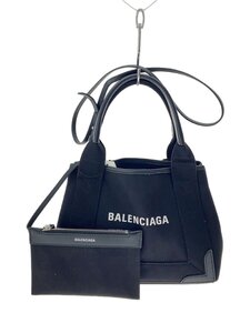 BALENCIAGA◆ハンドバッグ/キャンバス/BLK/無地/390346・1090・W・002123