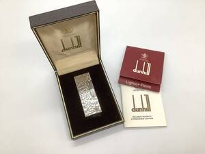 u7036 dunhill ダンヒル ローラー ガスライター シルバーカラー 銀色 US.RE24163 箱付き 石付属 ローラー固着 着火未確認