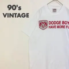 2733 90s シングルステッチ　DODGE BOYS　ロゴ　Tシャツ　白