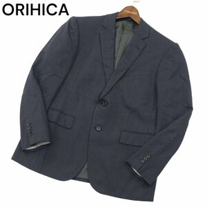 ORIHICA オリヒカ 通年 総裏 ストライプ★ ストレッチ テーラード ジャケット Sz.94AB4　メンズ ネイビー ビジカジ　A4T01844_2#O