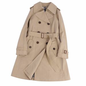 美品 バーバリー ロンドン BURBERRY LONDON コート トレンチコート 綿100％ 裏チェック レディース 36(S相当) ベージュ cg09do-rm04e25580