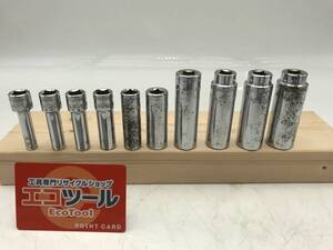 【現状品】〇MACTOOLS/マックツールズ 3/8(9.5mm)sqディープソケット10個セットXD6 6/8/9/10/11/14/15/16/18/19MMR [IT9AZXX615HK]