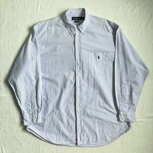 90s 香港製 RALPH LAUREN BIG SHIRT ストライプシャツ ラルフローレン ビッグシャツ