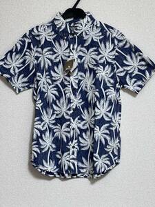 ■新品未使用 Aloha MADE アロハメイド 半袖 バタウダウンシャツ BDシャツ サイズM ヤシの木柄 メンズ ハワイアン レジャー　定価15000円 