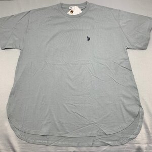 【送料無料】【新品】US.POLO.ASSNレディース半袖Tシャツ（コットン100％ チュニック丈）　4L　　サックス★12235